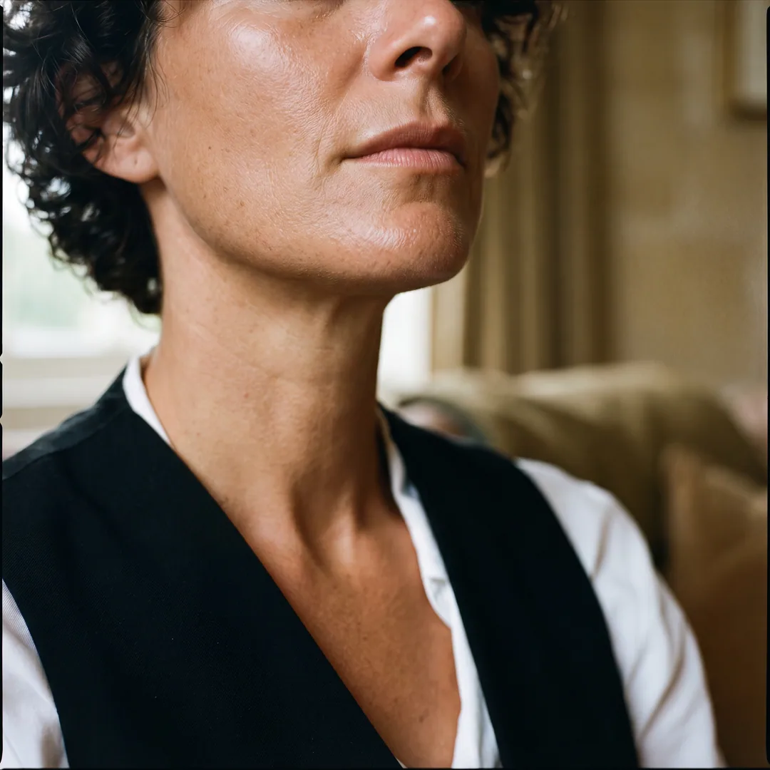 A close study of the treated area for jawline filler