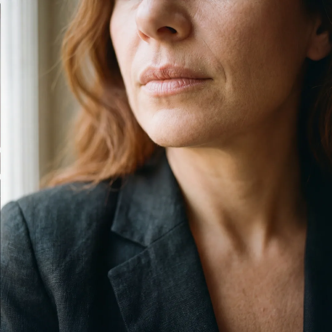 A close study of the treated area for lip filler