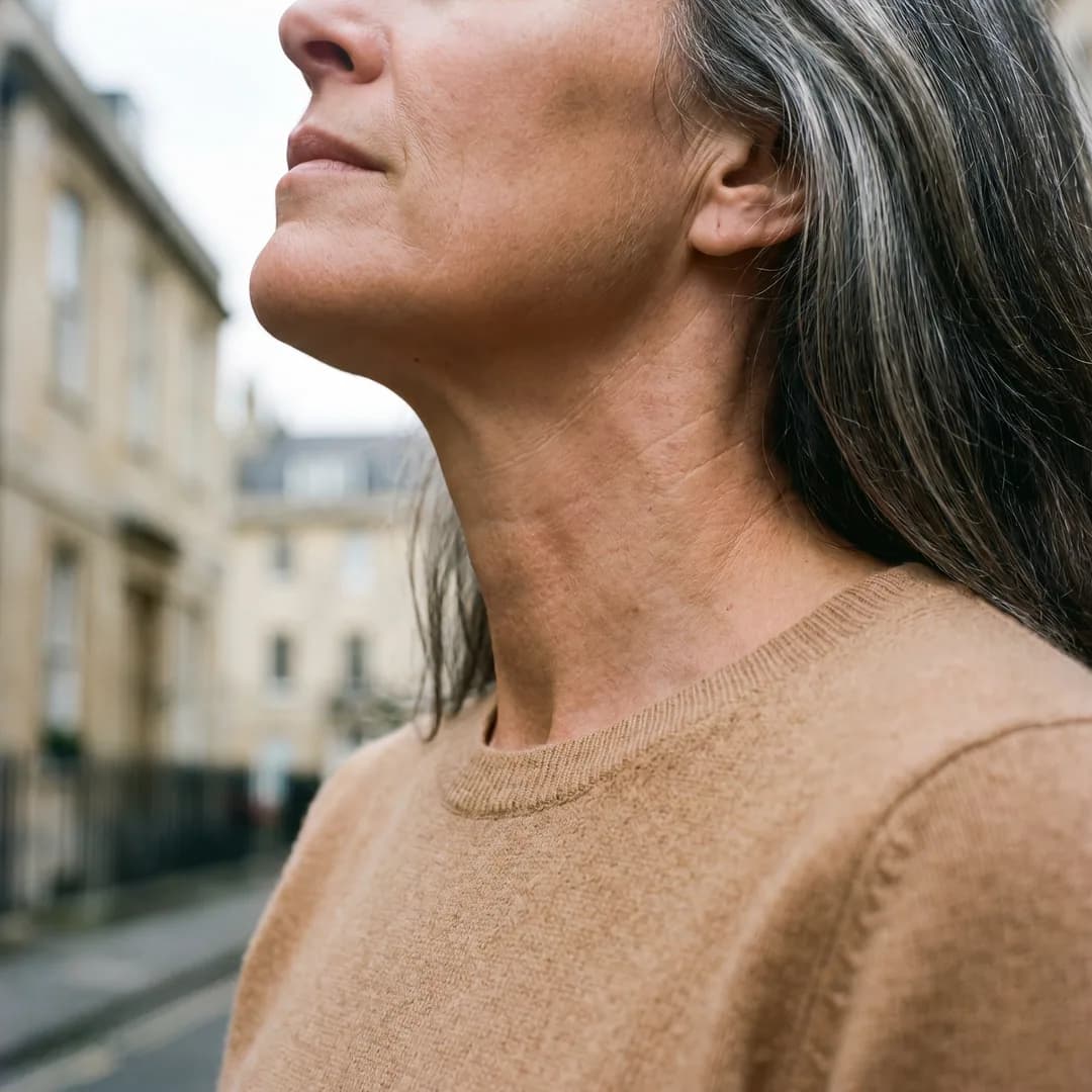 A close study of the treated area for nefertiti neck lift